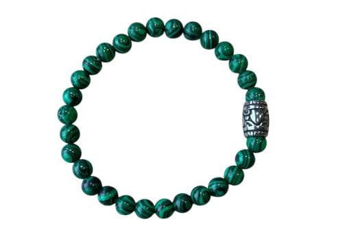Dames armband Malachiet 6 mm met basic kraal