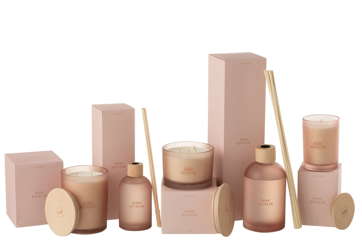 J-Line geurstokjes Accords Essentiels - Dreamy Rose - roze - 550 ml