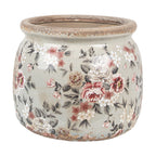 Bloempot Ø 16x13 cm Grijs Keramiek Bloemen