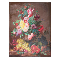 Schilderij 60x80 cm Bruin Rood Canvas Bloemen Canvas Schilderij