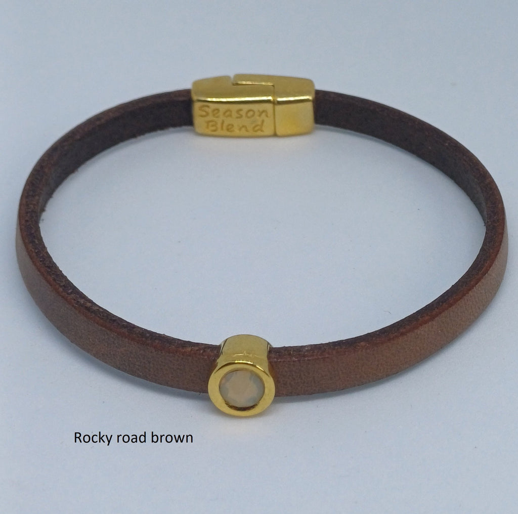 Shorty leren armband 24K verguld