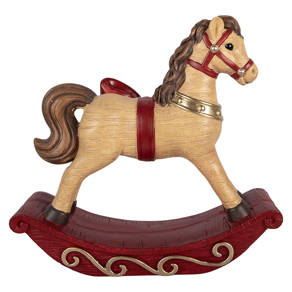 Kerstdecoratie Beeld Hobbelpaard 42x14x41 cm Bruin Keramisch materiaal