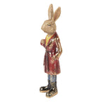 Decoratie Beeld Konijn 25 cm Bruin Rood Kunststof