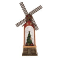 Kerstdecoratie met LED-verlichting en muziek 11x11x28 cm / 3xAA Bruin Kunststof