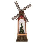 Kerstdecoratie met LED-verlichting en muziek 11x11x28 cm / 3xAA Bruin Kunststof