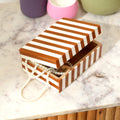 Bruin gestreepte hars opbergdoos MDF decoratieve organisator