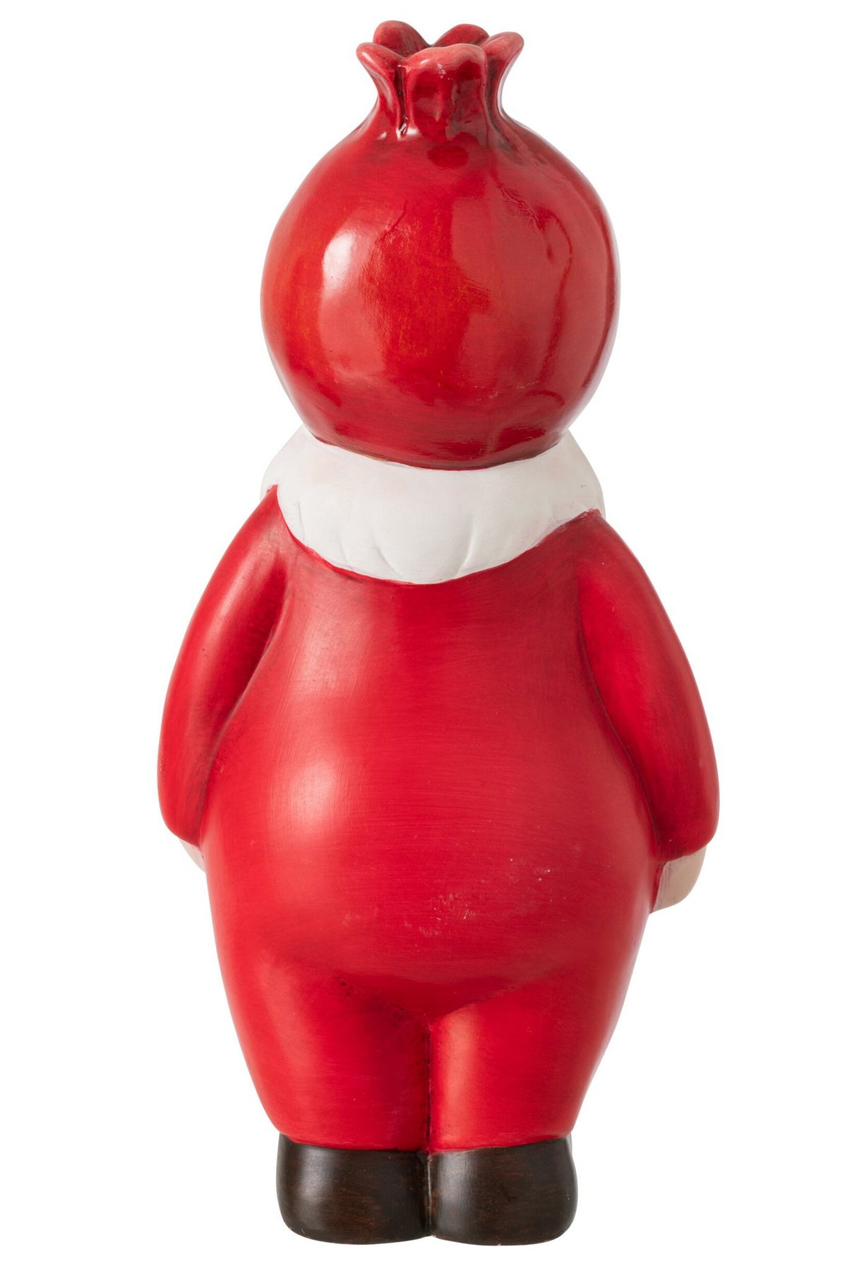 J-Line Kerstman Granaatappel - keramiek - kerstrood/wit - L