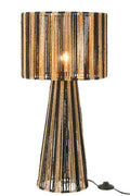 J-Line lamp Strepen Touwen - metaal/papier - zwart/naturel