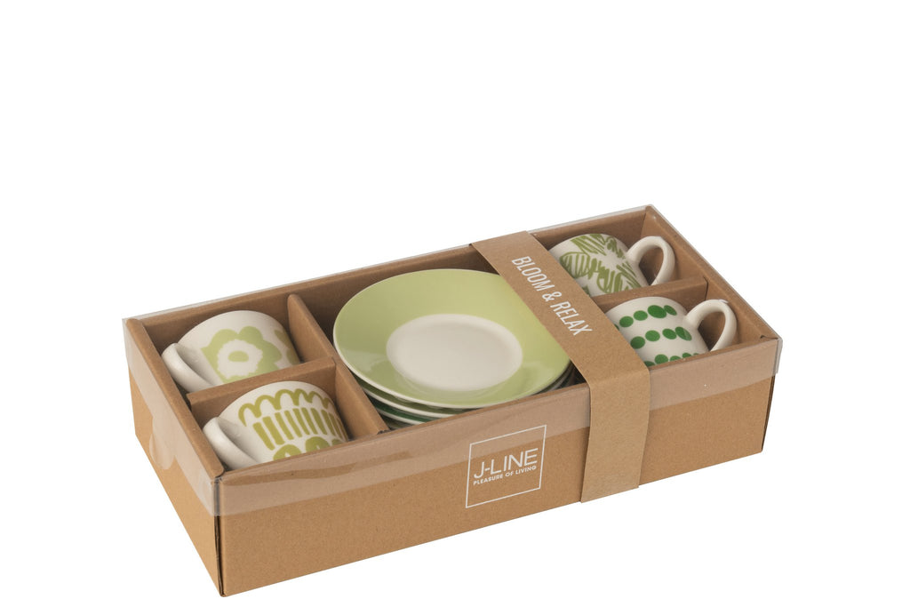 J-Line tas + schotel Doos - keramiek - groen - S