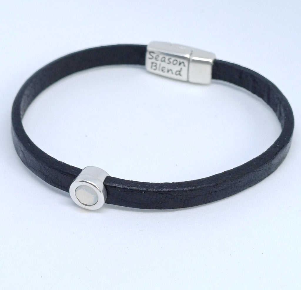 Shorty leren armband antiek verzilverd