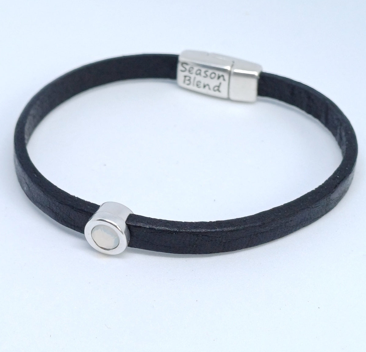 Shorty leren armband antiek verzilverd