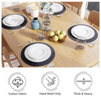 Eettafelmatten – geribbeld katoen – 32 cm rond, set van 4