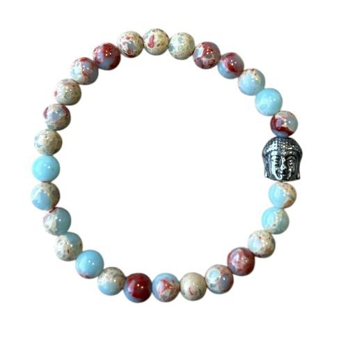 Dames armband Larderiet 6 mm met Boeddha kraal