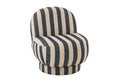 J-Line loungestoel Gestreept - textiel - blauw/gebroken wit