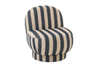 J-Line loungestoel Gestreept - textiel - blauw/gebroken wit