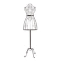 Paspop Dames Verstelbaar 152 cm Bruin Metaal Torso