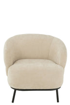 J-Line Loungestoel Mars Populierenhout/Schuim Beige