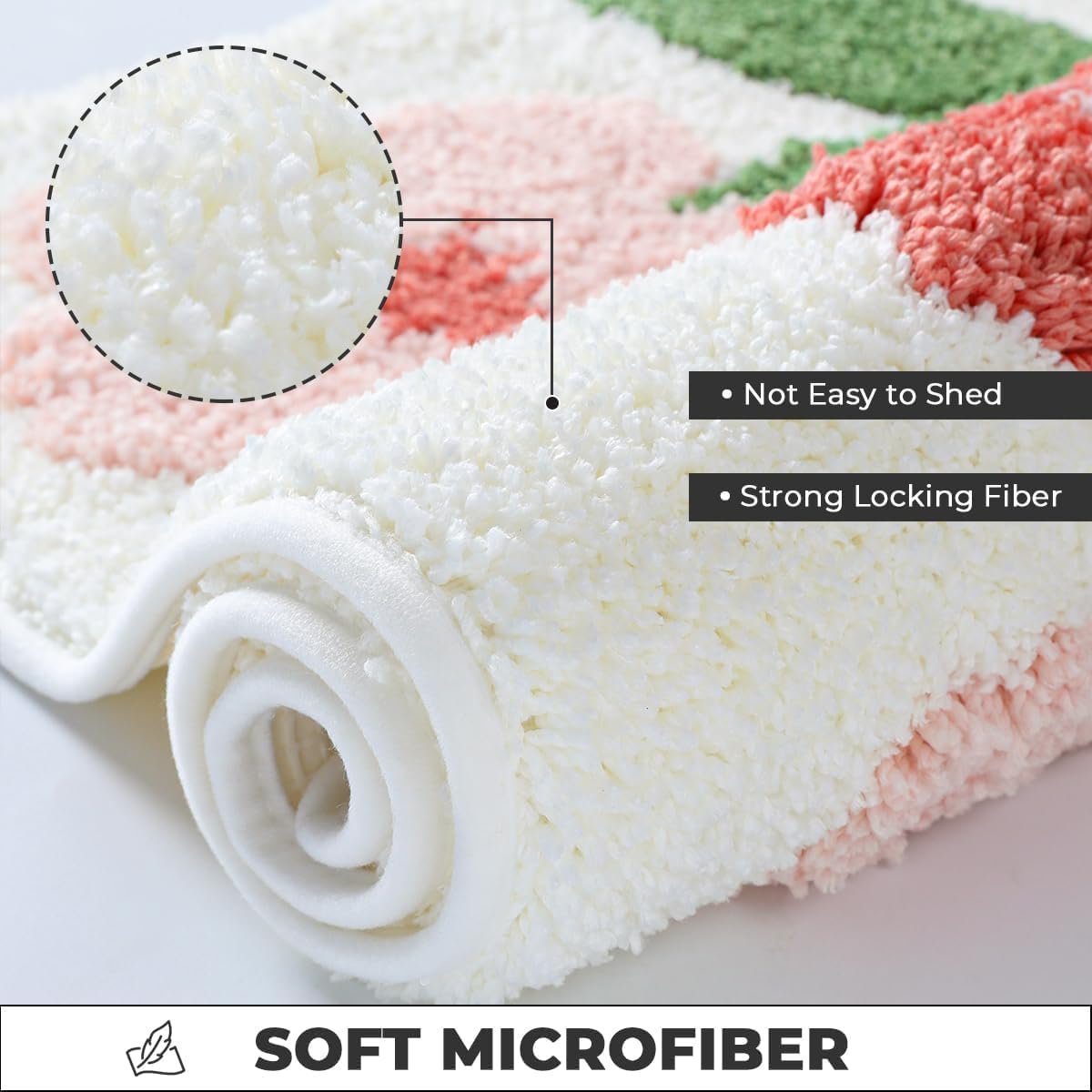 Abstract schattig babyroze antislip wasbaar bad- en deurmatkleed voor thuis | Sneldrogend vloerdecor, meerdere maten