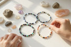 Dames armband Onyx, Aquamarijn en Agaat 4 mm