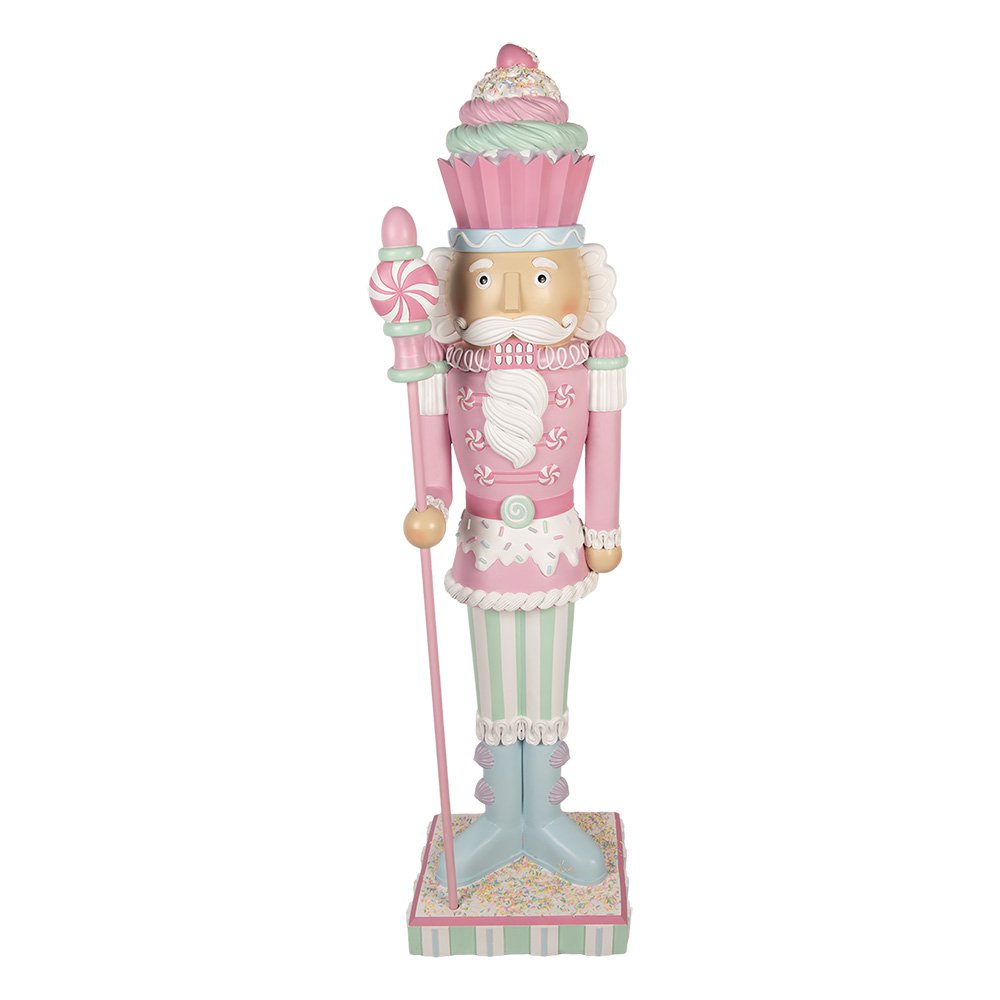Kerstdecoratie met LED-verlichting Notenkraker 44x33x152 cm Roze Kunststof
