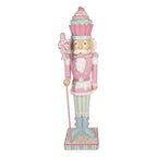 Kerstdecoratie met LED-verlichting Notenkraker 44x33x152 cm Roze Kunststof