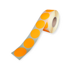 Blanco etiketten - Rond 35mm - fluor oranje