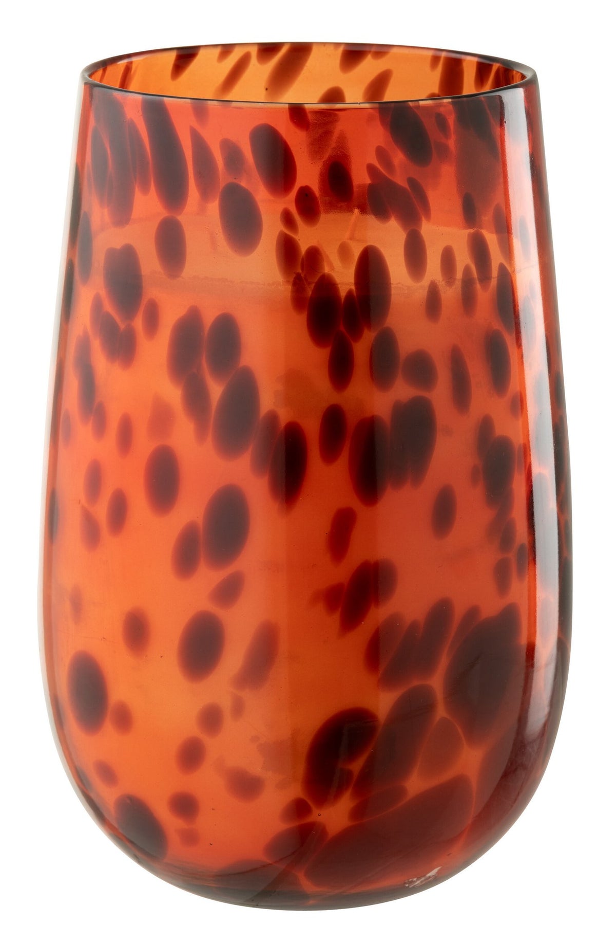 J-Line kaars Mia - glas - oranje/zwart - L - 230U