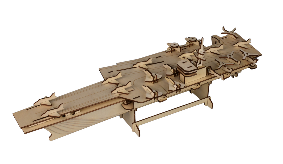 Bouwpakket DIY eD Puzzel Vliegdekschip van hout