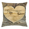 Canvas kussen houten hart 50x50cm
