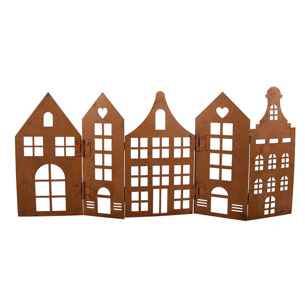 Decoratie Beeld Huis 45x1x21 cm Bruin Metaal