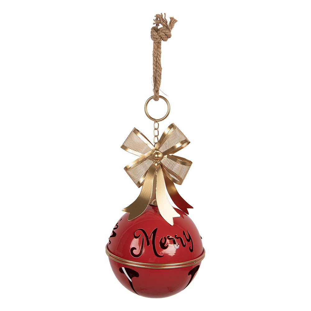 Kerstdecoratie Beeld Bel Ø 18x38 cm Rood Metaal