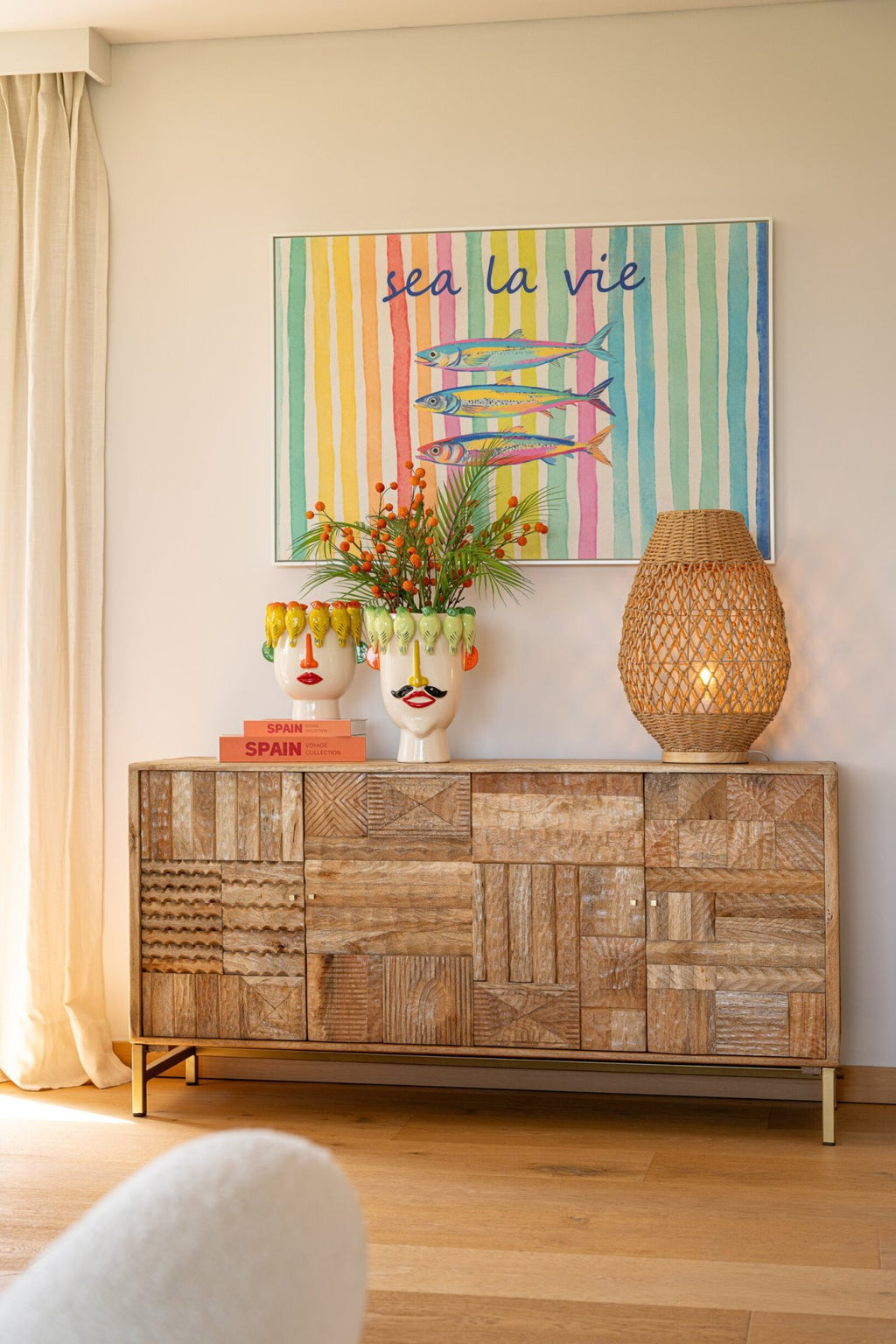 J-Line Lamp Metaal Getwist Donker Naturel Large