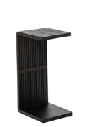 J-Line Bijzettafel met latten - gerecycled hout - zwart