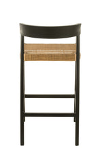 J-Line barstoel Emma - hout - zwart/bruin