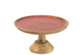 J-Line Cake Bord Mango Hout Roze