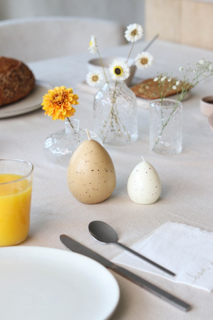 Leeff Egg Candle Elise S white, set of 6 - Have an Egg-citing day!