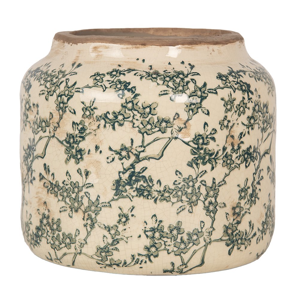 Bloempot Ø 18x16 cm Beige Keramiek Bloemen