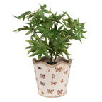 Bloempot Binnen Ø 16x15 cm Beige Roze Keramiek Vlinders Plantenpot
