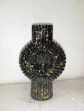 Polyresin vaas zwart met gouden stippen