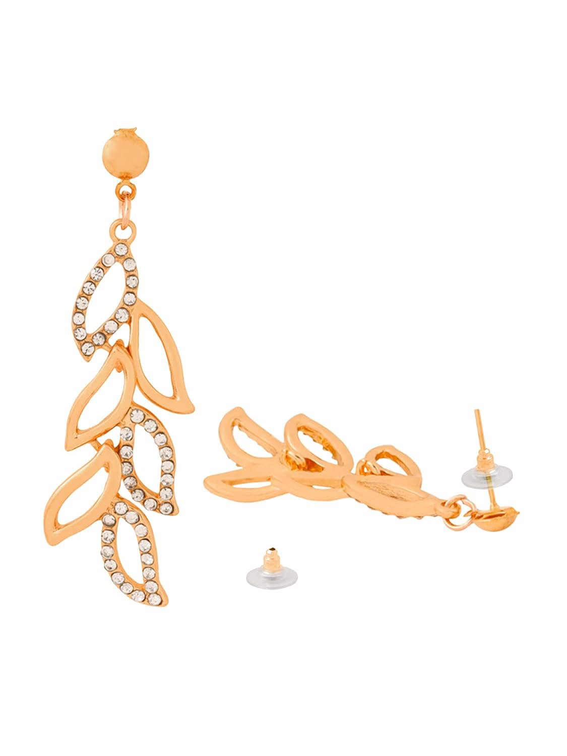 Veelkleurige kristallen en opalen oorbellen – mode-sieraden – roségoud verguld, ovaalvormig – klaar voor de detailhandel