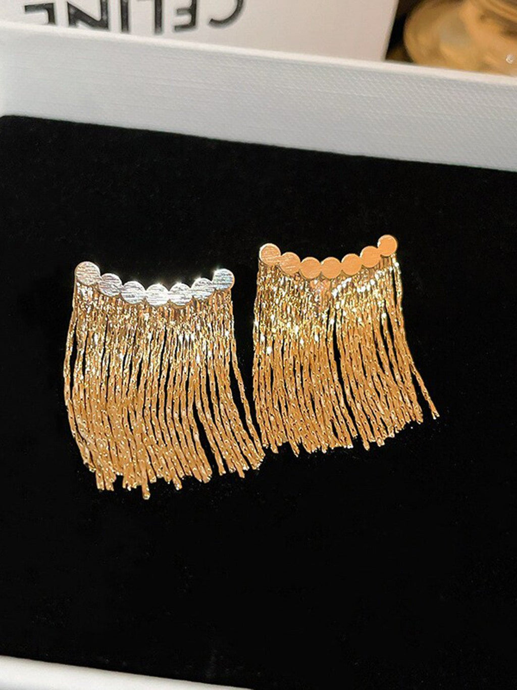 Vergulde oorbellen – mode-sieraden – eigentijdse stijl – 4 cm lengte