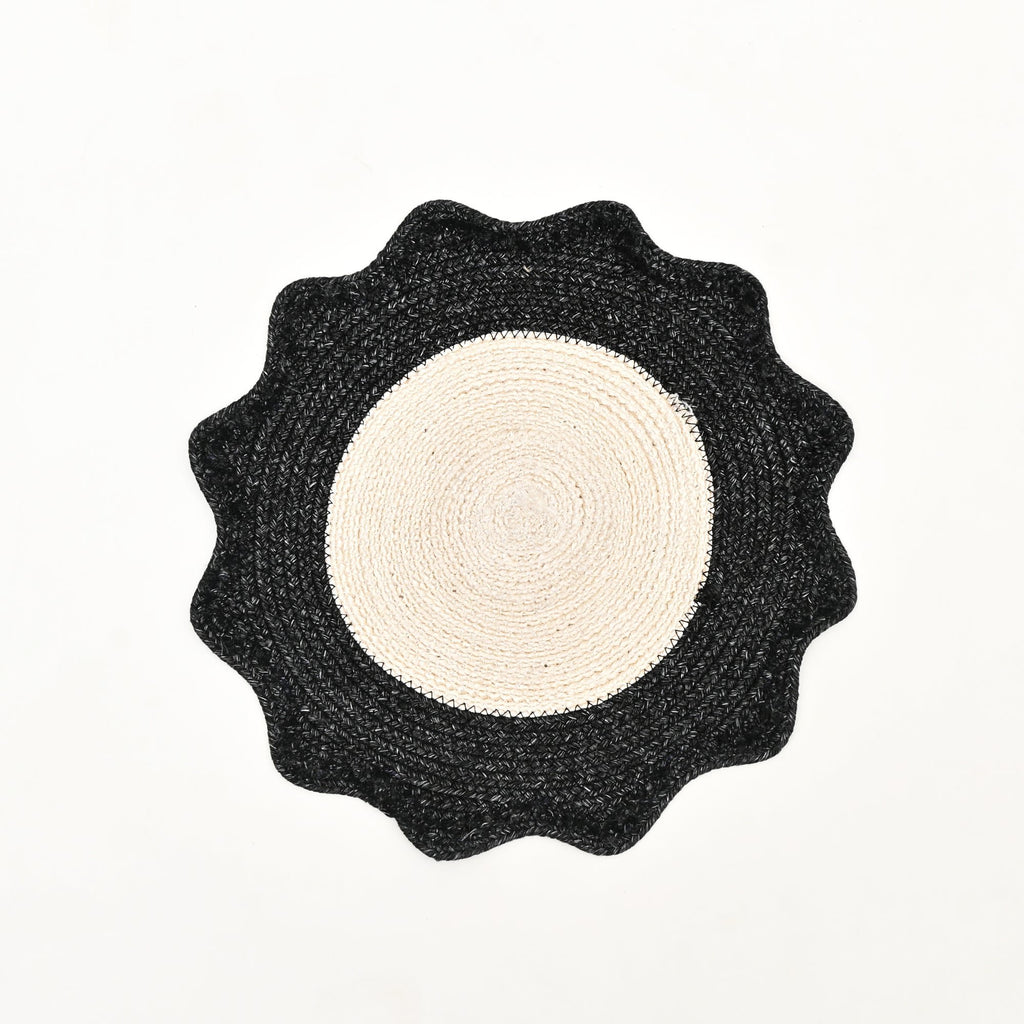 Houtskoolpolyester gevlochten placemat – moderne eetmat