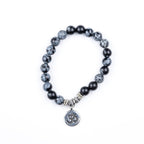 Sneeuwvlok Obsidiaan armband