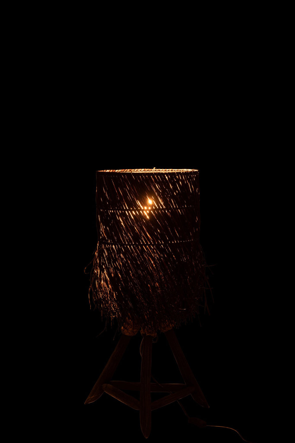 J-Line tafellamp Takken Arthur - hout - bruin - small