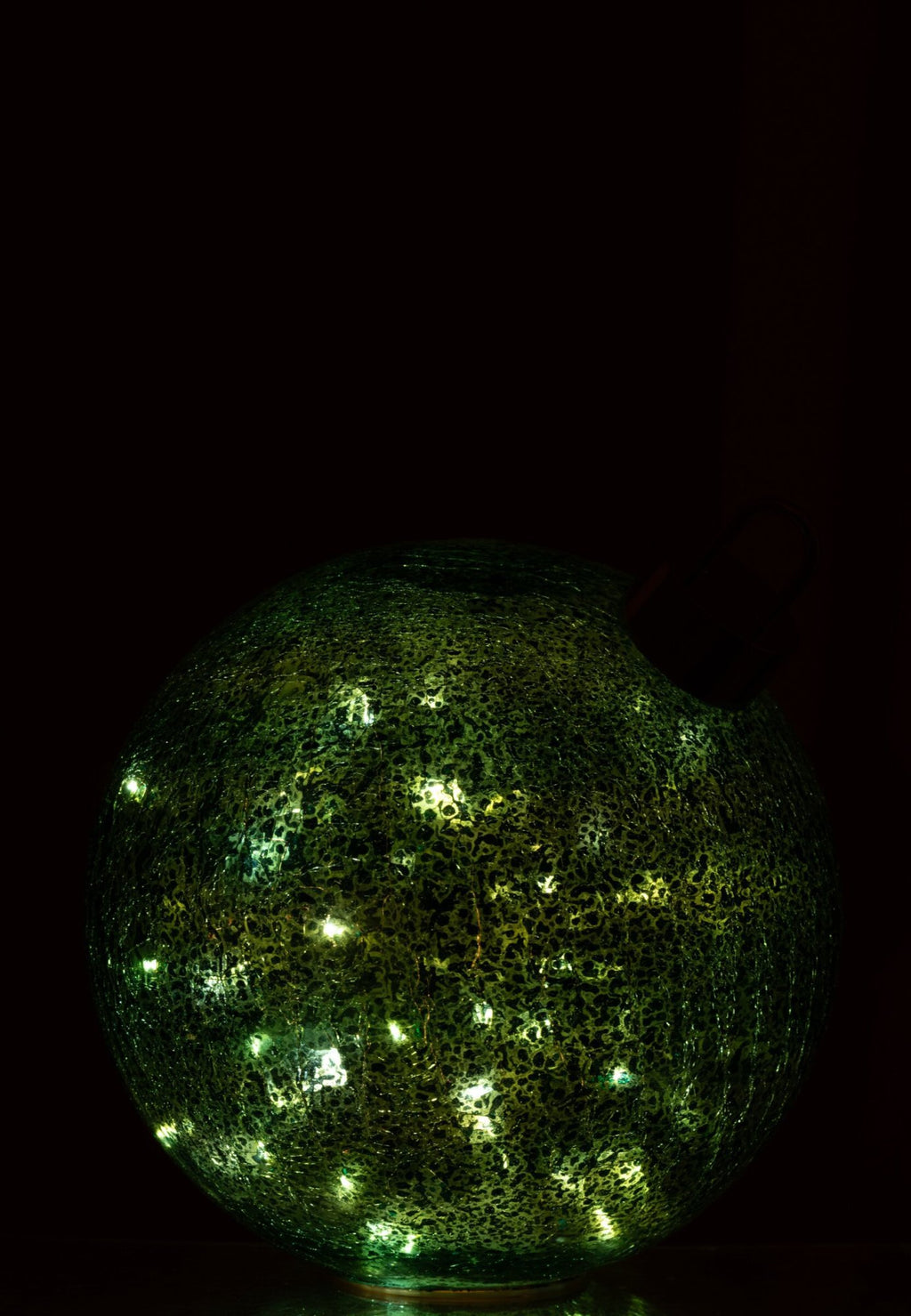 J-Line decoratie Bal - glas - turquoise - large - LED