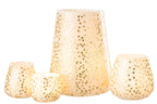 J-Line windlicht Driehoek - glas - wit/goud - extra large