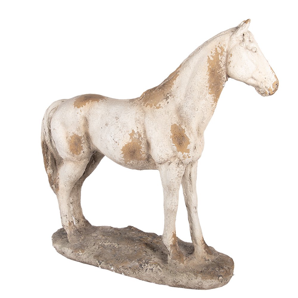 Decoratie Beeld Paard 73x23x64 cm Beige Keramisch materiaal