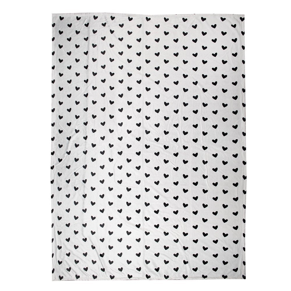 Plaid 130x170 cm Wit Zwart Polyester Deken