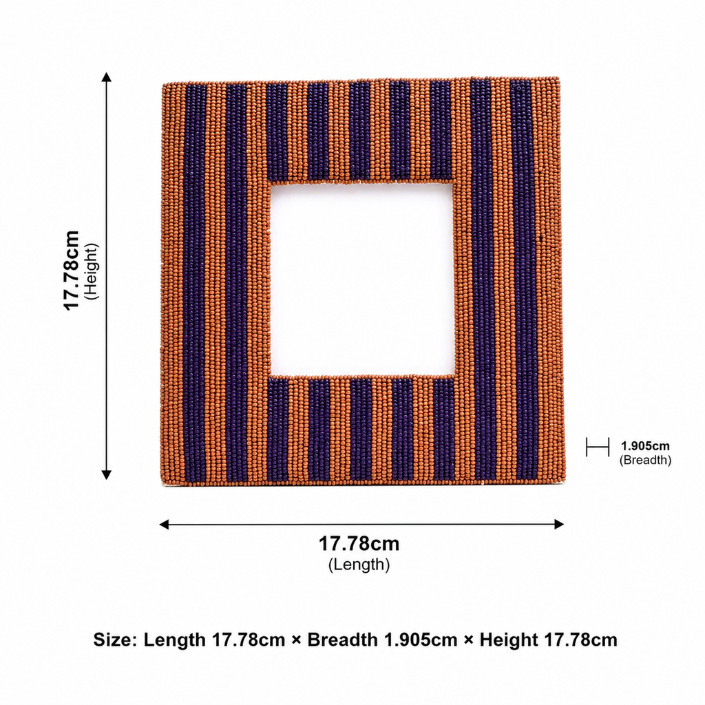 Fotolijst - Royal Plum & Cacao kralen - 4x4 Inch