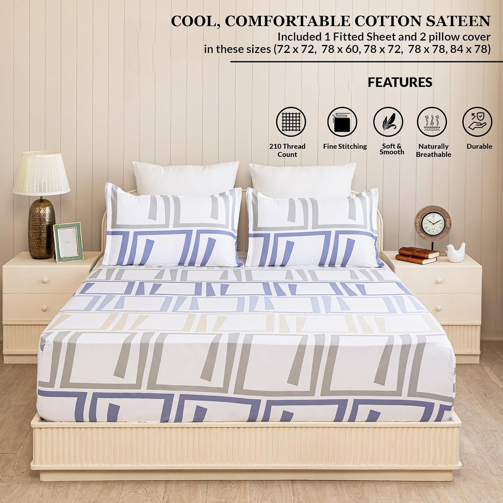 Laken | Katoen 210 TC Elastisch Getailleerd | Kingsize 2-delige set